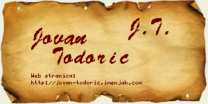 Jovan Todorić vizit kartica